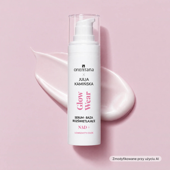 Orientana x Julia Kamińska Longevity Code Glow Wear NAD+ Serum-Grundierung für strahlende Haut – bei müder, fahl und glanzloser Haut 30 ml