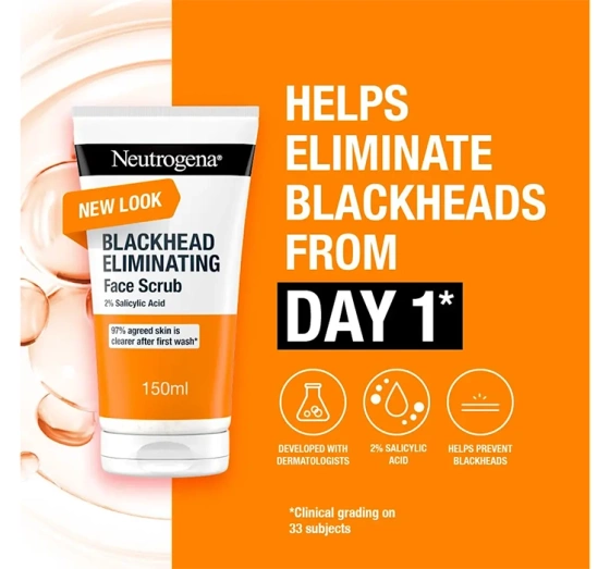 Kliknij na zdjęcie, aby je powiększyć Neutrogena Blackhead Eliminating Face Scrub 2% Salicylic Acid Gesichtspeeling mit Salicylsäure 150 ml