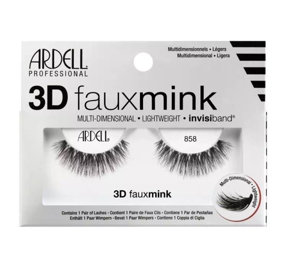 ARDELL 3D FAUX MINK KÜNSTLICHE WIMPERN AUF STREIFEN 858