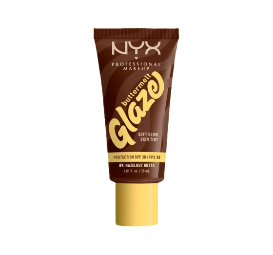 NYX Professional Makeup Buttermelt Glaze Creme-Foundation mit SPF30 09 Hazelnut Butta 30 ml 