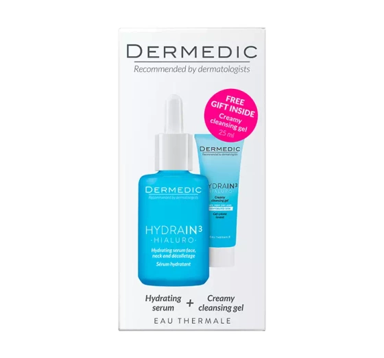 Kliknij na zdjęcie, aby je powiększyć DERMEDIC HYDRAIN3 HIALURO KOSMETIKSET ZUR GESICHTSPFLEGE SERUM 30ML + CREME-GEL 25ML
