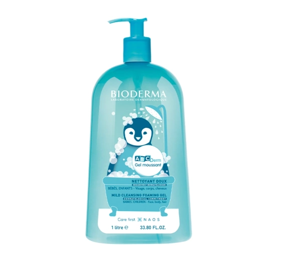 Bioderma ABCDerm Duschgel für Körper und Haare für Babys und Kinder 1000 ml