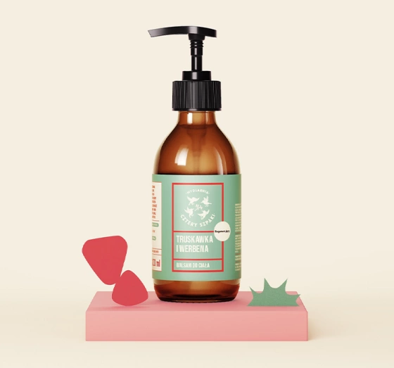 Kliknij na zdjęcie, aby je powiększyć Mydlarnia Cztery Szpaki Regenerierende Körperlotion Erdbeere und Verbene 300 ml