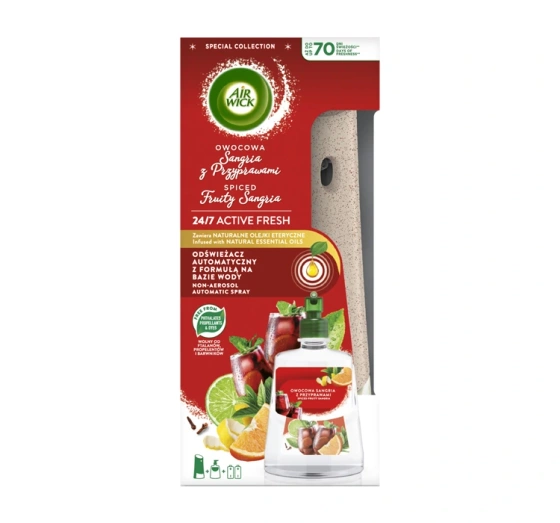 Air Wick 24/7 Active Fresh Set Automatischer Lufterfrischer + Nachfüller Fruchtige Sangria