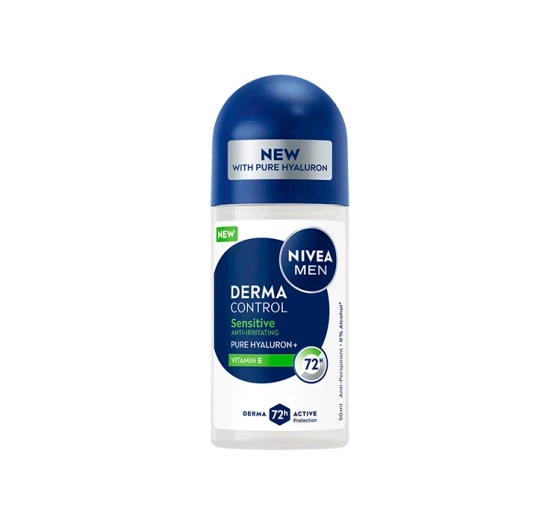 NIVEA MEN Derma Control Roll-On Antitranspirant für Männer Sensitive 50 ml