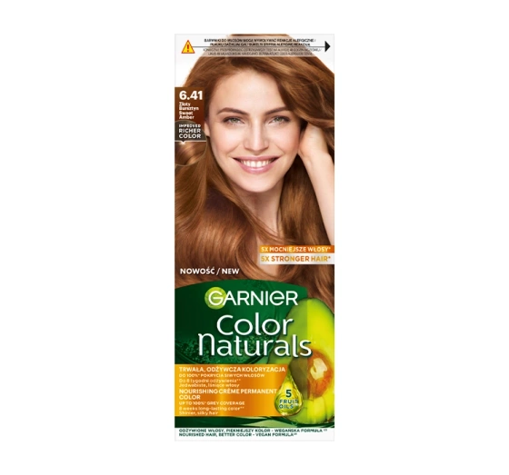 Kliknij na zdjęcie, aby je powiększyć GARNIER COLOR NATURALS PERMANENTE HAARFARBE 6.41 GOLDENER BERNSTEIN