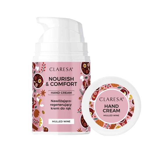 Claresa Nourish & Comfort Feuchtigkeitsspendend-regenerierende Handcreme Mulled Wine 48 g