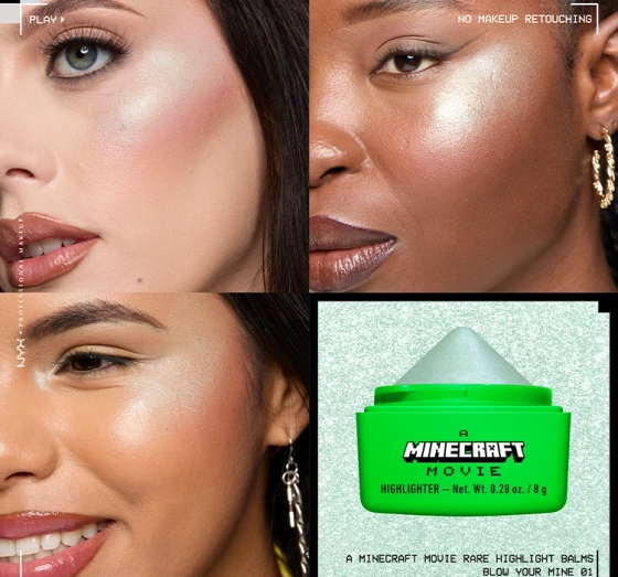 NYX Professional Makeup × A Minecraft Movie Cremiger Highlighter 01 Blow Your Mine 8 g