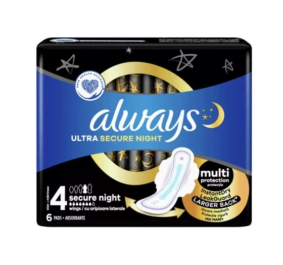 ALWAYS ULTRA DAMENBINDEN MIT FLÜGELN 4 SECURE NIGHT 6 STÜCK