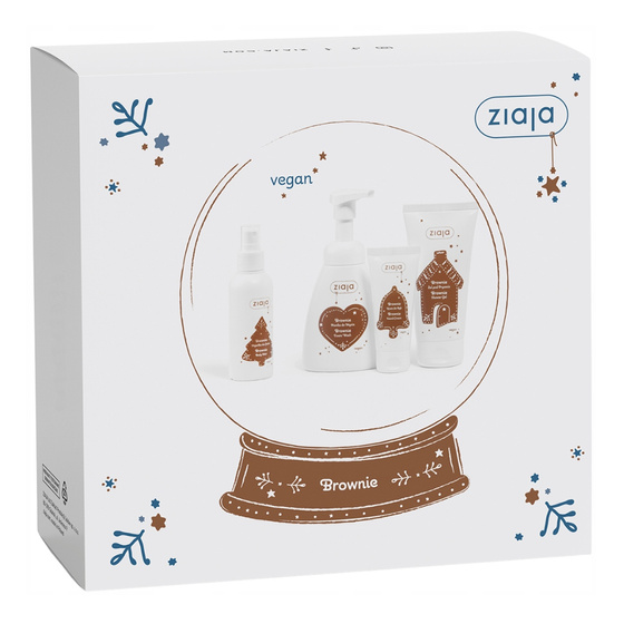 Kliknij na zdjęcie, aby je powiększyć Ziaja Brownie Geschenkset zur Körperpflege Duschgel 160 ml + Schaum 250 ml + Körperspray 100 ml + Handcreme 50 ml