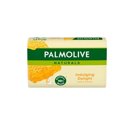 Kliknij na zdjęcie, aby je powiększyć PALMOLIVE NATURALS INDULGING DELIGHT MILK & HONEY SEIFENSTÜCK FÜR GESICHT HÄNDE UND KÖRPER 90G