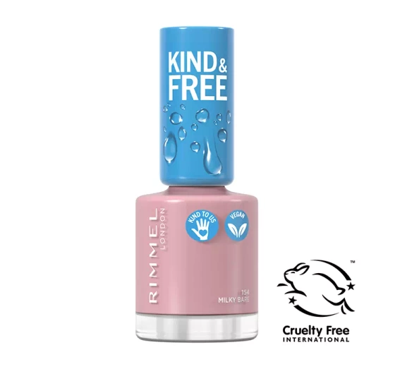 Kliknij na zdjęcie, aby je powiększyć RIMMEL KIND & FREE VEGANER NAGELLACK 154 MILKY BARE 8ML