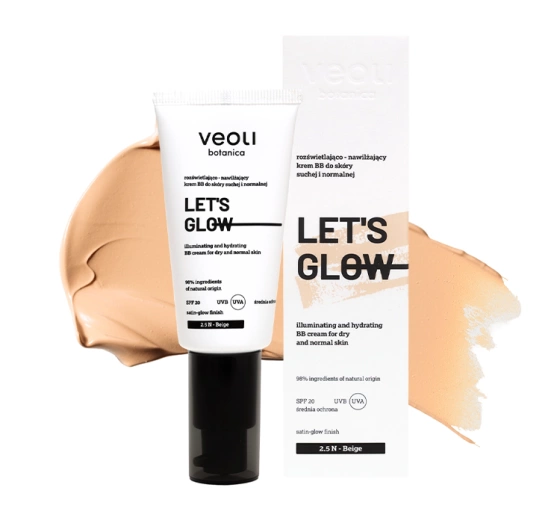 Veoli Botanica Let's Glow Illuminierend-feuchtigkeitsspendende BB-Creme für trockene und normale Haut SPF20 2.5 N Beige 30 ml