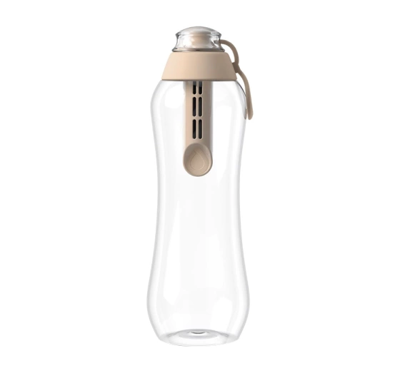 Kliknij na zdjęcie, aby je powiększyć Dafi Soft Wasserflasche mit Aktivkohlefilter 0,5 l Beige
