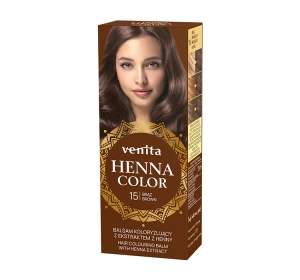 Venita Henna Color Farbpflege mit Henna-Extrakt, Farbton 15 Braun, 75 ml