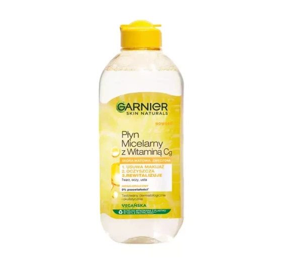 Kliknij na zdjęcie, aby je powiększyć GARNIER SKIN NATURALS VITAMIN C MIZELLENWASSER 400ML