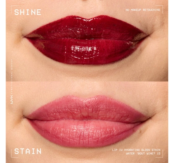 Kliknij na zdjęcie, aby je powiększyć NYX Professional Makeup Lip IV Hydrating Gloss Serum Lip Gloss 15 Water 'Bout Wine? 5ml