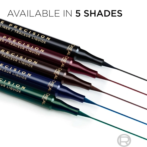 L'Oréal Paris Haute Precision Wasserfester flüssiger Eyeliner im Stift 010 Black Silk / Noir Silk 1 ml