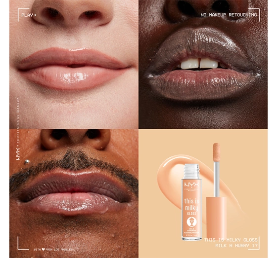 Kliknij na zdjęcie, aby je powiększyć NYX Professional Makeup This Is Milky Lipgloss 17 Milk N Hunny 4 ml