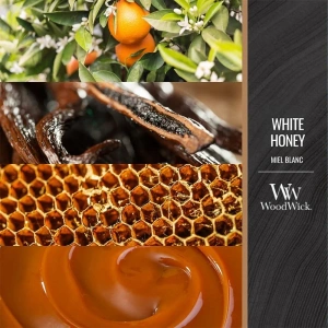 Woodwick Medium Jar Candle – mittelgroße Duftkerze „White Honey“, 275 g
