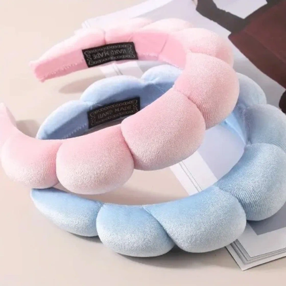 Top Choice Kosmetik-Frottee-Stirnband mit Handgelenkbändern – Violett