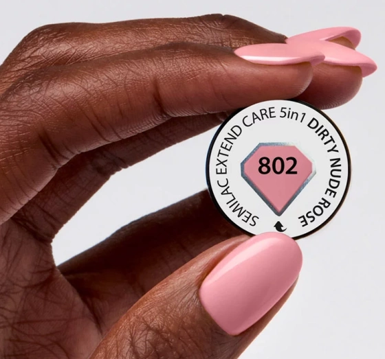 Kliknij na zdjęcie, aby je powiększyć SEMILAC EXTEND CARE 5IN1 HYBRIDLACK BASIS TOP 802 DIRTY NUDE ROSE 7ML