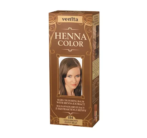 Kliknij na zdjęcie, aby je powiększyć Venita Henna Color Farbpflege mit Henna-Extrakt 114 Goldbraun 75 ml