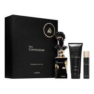 Lattafa „His Confession“ Eau de Parfum Spray 100 ml + 12 ml + Duschgel 100 ml