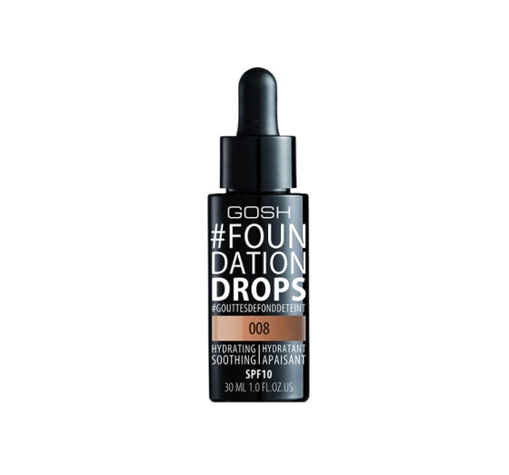 Kliknij na zdjęcie, aby je powiększyć Gosh Foundation Drops SPF10 vegane Foundation 008 Honey 30ml