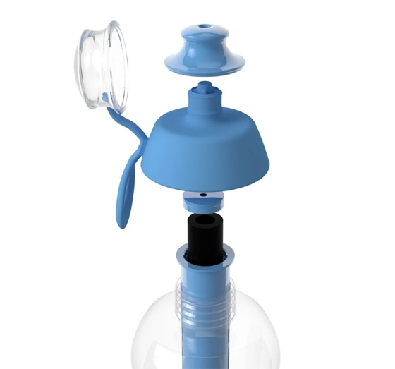 Kliknij na zdjęcie, aby je powiększyć Dafi Soft Wasserflasche mit Aktivkohlefilter 0,5 l Blau