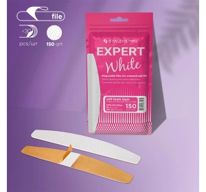 Staleks Pro Expert White Austauschbare weiße Feilblätter für Halbmondfeile Expert 40 150 grip 30 Stück