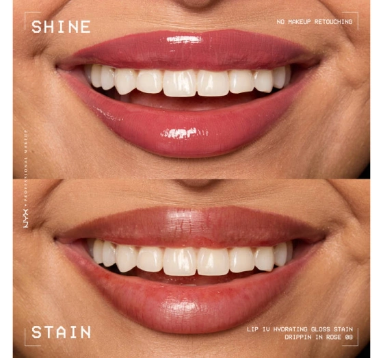 Kliknij na zdjęcie, aby je powiększyć NYX Professional Makeup Lip IV Hydrating Gloss Serum Lip Gloss 08 Drippin' In Rose 5 ml