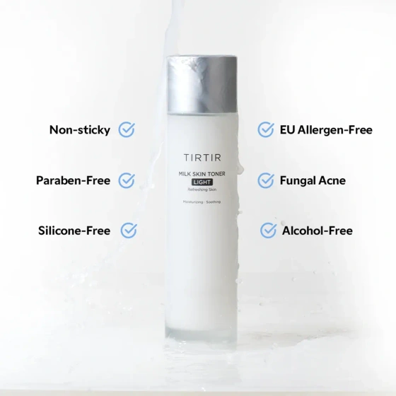 TIRTIR Milk Skin Toner Light – leichtes, milchiges Feuchtigkeitsgesichtswasser mit Reisextrakt, 50 ml
