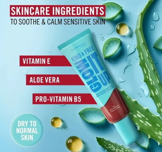 Kliknij na zdjęcie, aby je powiększyć Rimmel Kind & Free Glow It Up Leichte feuchtigkeitsspendende Foundation 103 True Ivory 30ml