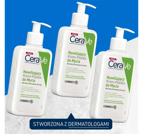 CERAVE FEUCHTIGKEITSCREME-SCHAUM ZUM GESICHTSWASCHEN VON NORMALER UND TROCKENER HAUT 473ML