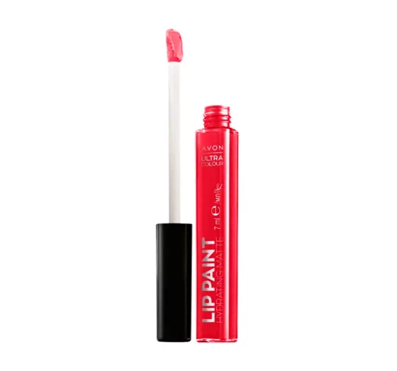 Kliknij na zdjęcie, aby je powiększyć AVON ULTRA COLOUR LIP PAINT HYDRATING MATTE FEUCHTIGKEITSSPENDENDER LIPPENSTIFT GLAM RED 7ML