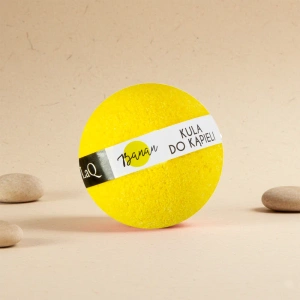 LaQ sprudelnde Badekugel mit Sheabutter, Süßmandelöl und Vitamin E – Banane 100 g