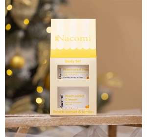 NACOMI PEACH SORBET & LEMON GESCHENKSET KÖRPERBUTTER + KÖRPERPEELING