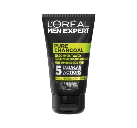 LOREAL MEN EXPERT PURE CHARCOAL GESICHTSWASCHGEL GEGEN UNREINHEITEN 100ML