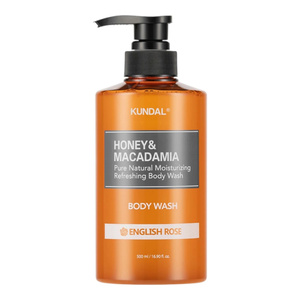 Kundal Honey & Macadamia feuchtigkeitsspendendes Duschgel „English Rose“ 500 ml