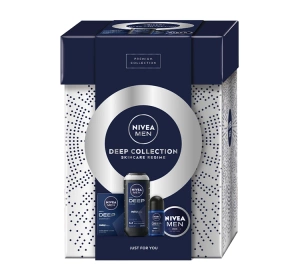 NIVEA MEN Deep Collection After Shave + Creme für Körper und Gesicht + Duschgel + Antitranspirant Roll-on