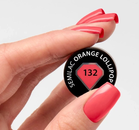 Kliknij na zdjęcie, aby je powiększyć SEMILAC UV HYBRID NAGELLACK ORANGE LOLLIPOP 132