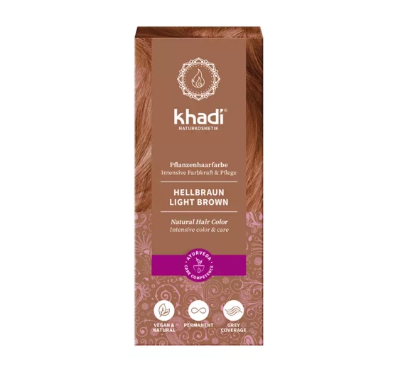 Kliknij na zdjęcie, aby je powiększyć KHADI NATURAL HAIR COLOR HENNA ZUM HAARFÄRBUNG LIGHT BROWN