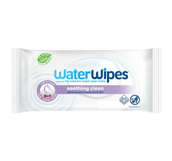 Kliknij na zdjęcie, aby je powiększyć Water Wipes Soothing Clean bioabbaubare Feuchttücher mit Lavendelextrakt 60 Stück