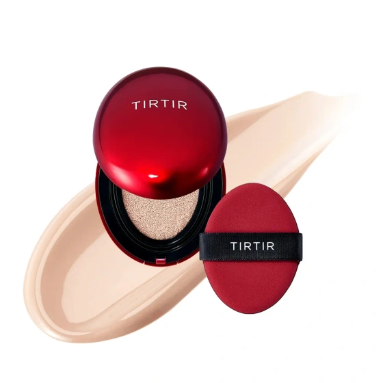TIRTIR Mask Fit Red Cushion SPF40 PA++ langanhaltende Mini-Gesichtsgrundierung im Kompaktpuder 17C Porcelain 4,5 g
