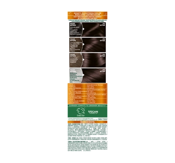 Kliknij na zdjęcie, aby je powiększyć GARNIER COLOR NATURALS PERMANENTE HAARFARBE 3.12 FROSTIGES BRAUN