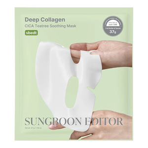 Sungboon Editor Deep Collagen Cica Teatree Soothing Mask – beruhigende Hydrogel-Gesichtsmaske in Form eines Tuchs, 37 g