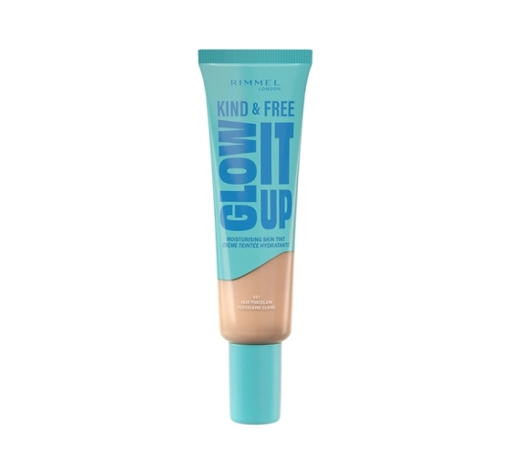 Kliknij na zdjęcie, aby je powiększyć Rimmel Kind & Free Glow It Up Leichte feuchtigkeitsspendende Foundation 001 Fair Porcelain 30ml