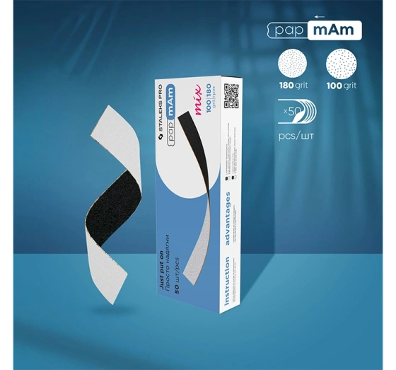 Staleks Pro Just Put On Austauschbare doppelseitige Feilen papmAm Mix Expert 22 100/180 grit 50 Stück