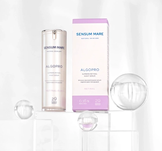 Kliknij na zdjęcie, aby je powiększyć SENSUM MARE ALGOPRO R HOCH KONZENTRIERTES SERUM REGENERIEREND-LINDERNDES MIT RETINAL 0,16% 30ML